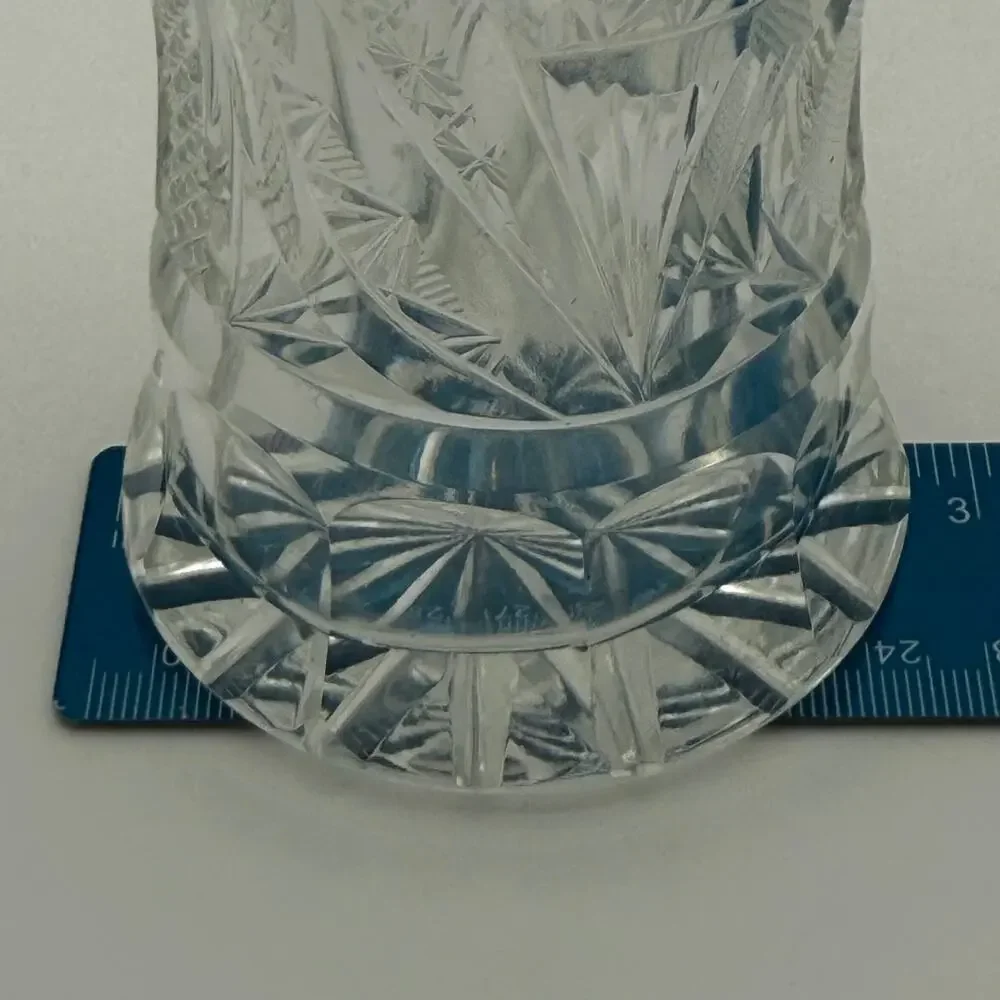 Antique ABP McKee Glass Innovation Corset Vase Cut Floral EAPG 5.5
